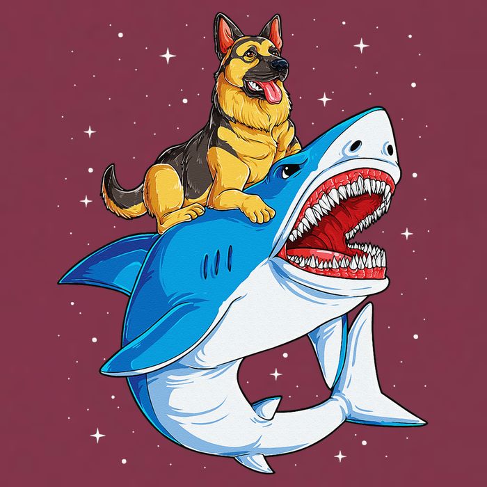 German Shepherd Shark Space Galaxy Jawsome 16oz Travel Tumbler