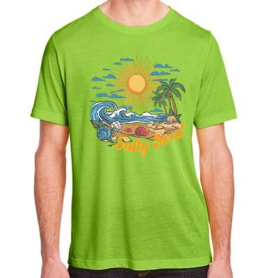 Groovy Salty Soul Summer Vacation Beach Vacay Adult ChromaSoft Performance T-Shirt