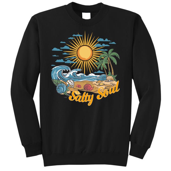 Groovy Salty Soul Summer Vacation Beach Vacay Sweatshirt