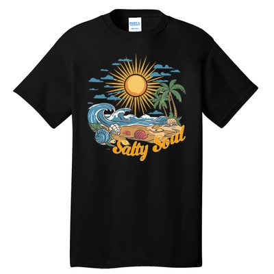 Groovy Salty Soul Summer Vacation Beach Vacay Tall T-Shirt