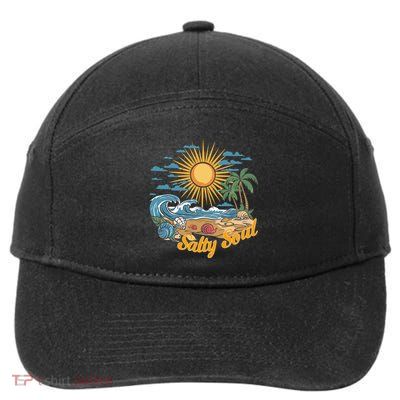 Groovy Salty Soul Summer Vacation Beach Vacay 7-Panel Snapback Hat