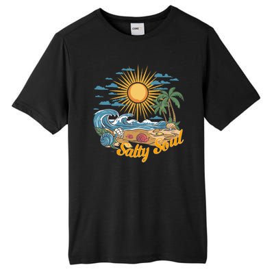 Groovy Salty Soul Summer Vacation Beach Vacay Tall Fusion ChromaSoft Performance T-Shirt