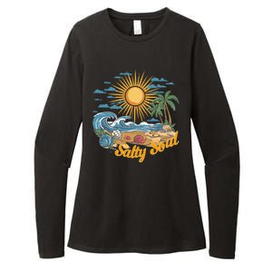 Groovy Salty Soul Summer Vacation Beach Vacay Womens CVC Long Sleeve Shirt