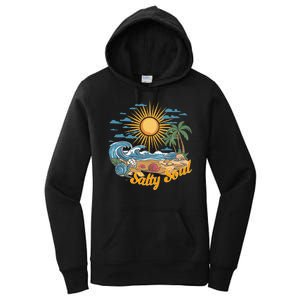 Groovy Salty Soul Summer Vacation Beach Vacay Women's Pullover Hoodie