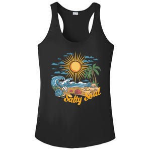 Groovy Salty Soul Summer Vacation Beach Vacay Ladies PosiCharge Competitor Racerback Tank