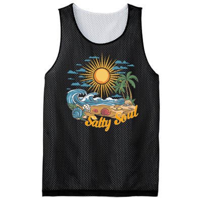 Groovy Salty Soul Summer Vacation Beach Vacay Mesh Reversible Basketball Jersey Tank