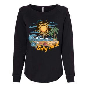 Groovy Salty Soul Summer Vacation Beach Vacay Womens California Wash Sweatshirt