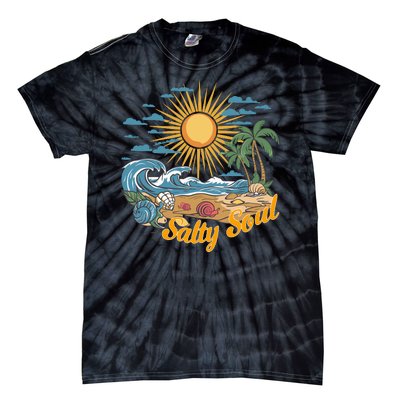 Groovy Salty Soul Summer Vacation Beach Vacay Tie-Dye T-Shirt