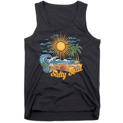 Groovy Salty Soul Summer Vacation Beach Vacay Tank Top