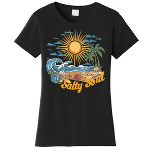 Groovy Salty Soul Summer Vacation Beach Vacay Women's T-Shirt