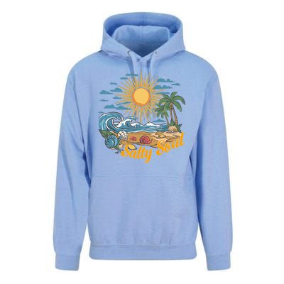 Groovy Salty Soul Summer Vacation Beach Vacay Unisex Surf Hoodie