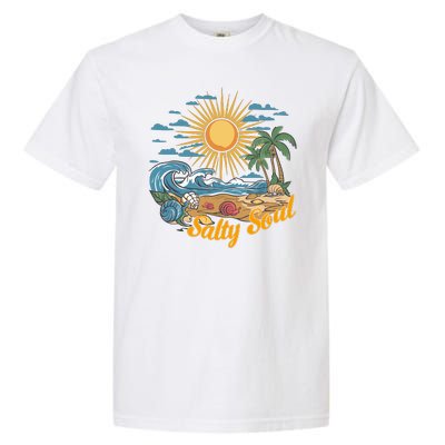 Groovy Salty Soul Summer Vacation Beach Vacay Garment-Dyed Heavyweight T-Shirt