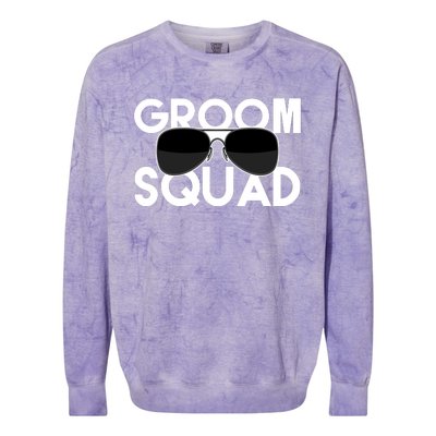 Groom Squad Sunglasses Bachelor Party Funny Colorblast Crewneck Sweatshirt