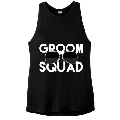 Groom Squad Sunglasses Bachelor Party Funny Ladies PosiCharge Tri-Blend Wicking Tank