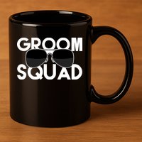Groom Squad Sunglasses Bachelor Party Funny 11oz C Handle Ceramic Mug