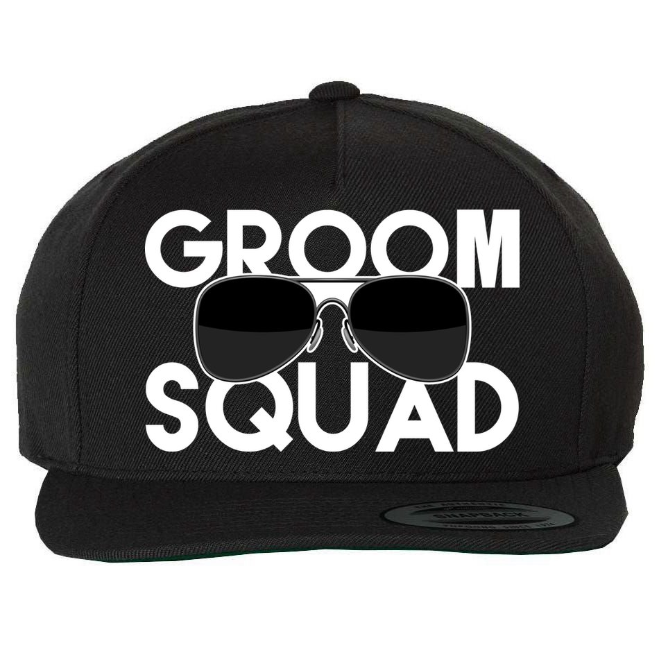 Groom Squad Sunglasses Bachelor Party Funny Wool Snapback Cap