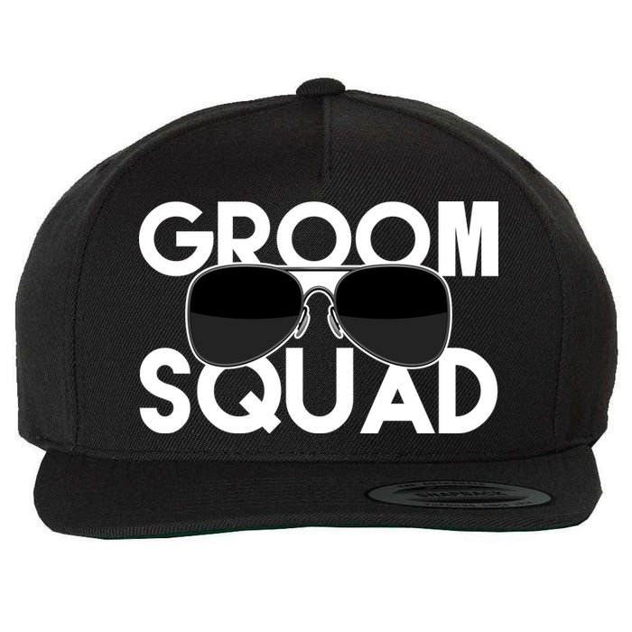 Groom Squad Sunglasses Bachelor Party Funny Wool Snapback Cap