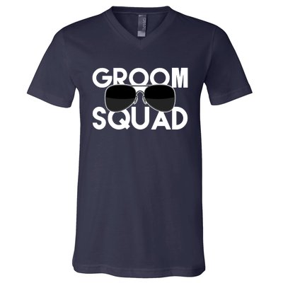 Groom Squad Sunglasses Bachelor Party Funny V-Neck T-Shirt