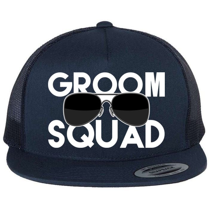 Groom Squad Sunglasses Bachelor Party Funny Flatbill Hat