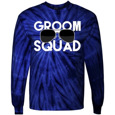 Groom Squad Sunglasses Bachelor Party Funny Tie-Dye Long Sleeve Shirt