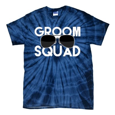 Groom Squad Sunglasses Bachelor Party Funny Tie-Dye T-Shirt