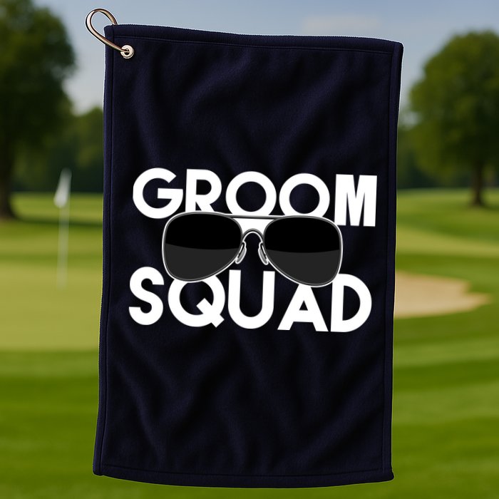 Groom Squad Sunglasses Bachelor Party Funny Golf Towel