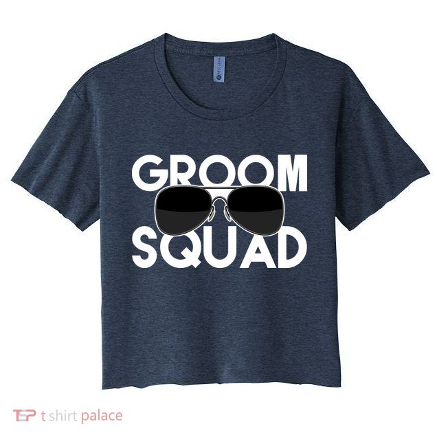 Groom Squad Sunglasses Bachelor Party Funny Crop Top