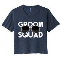 Groom Squad Sunglasses Bachelor Party Funny Women's Crop Top Tee