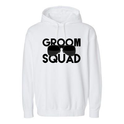 Groom Squad Sunglasses Bachelor Party Funny Garment-Dyed Fleece Hoodie