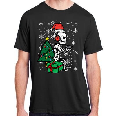 Gamer Skeleton Santa Christmas Gaming Adult ChromaSoft Performance T-Shirt