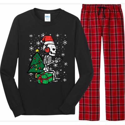 Gamer Skeleton Santa Christmas Gaming Long Sleeve Pajama Set