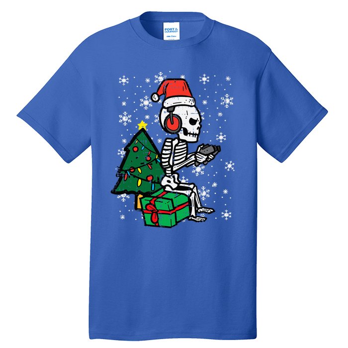 Gamer Skeleton Santa Christmas Gaming Tall T-Shirt