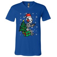 Gamer Skeleton Santa Christmas Gaming V-Neck T-Shirt