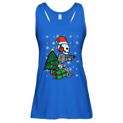 Gamer Skeleton Santa Christmas Gaming Ladies Essential Flowy Tank