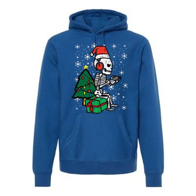 Gamer Skeleton Santa Christmas Gaming Premium Hoodie