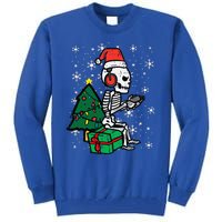 Gamer Skeleton Santa Christmas Gaming Tall Sweatshirt