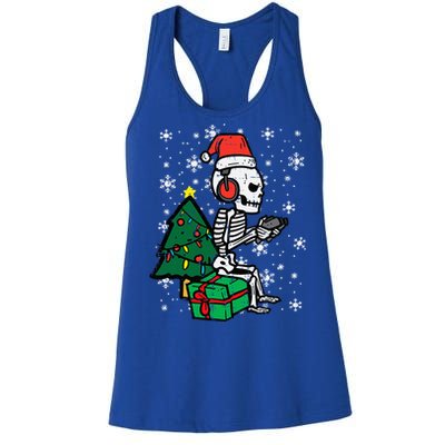 Gamer Skeleton Santa Christmas Gaming Women's Racerback Tank