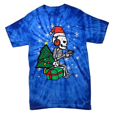 Gamer Skeleton Santa Christmas Gaming Tie-Dye T-Shirt