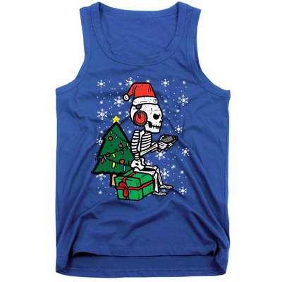 Gamer Skeleton Santa Christmas Gaming Tank Top