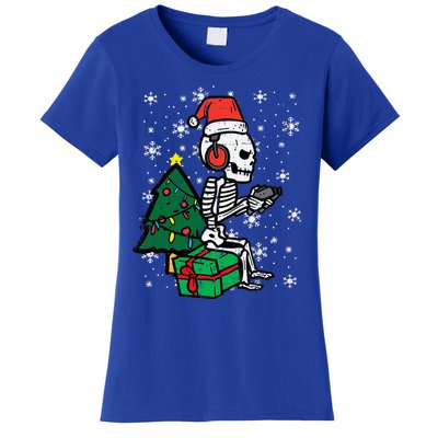 Gamer Skeleton Santa Christmas Gaming Women's T-Shirt