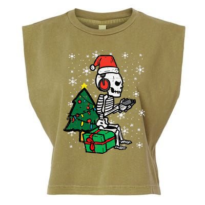 Gamer Skeleton Santa Christmas Gaming Garment-Dyed Women's Muscle Tee