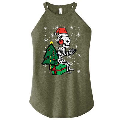 Gamer Skeleton Santa Christmas Gaming Women's Perfect Tri Rocker Tank