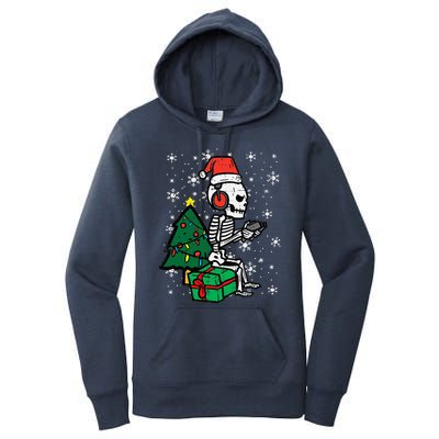 Gamer Skeleton Santa Christmas Gaming Women's Pullover Hoodie