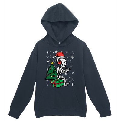 Gamer Skeleton Santa Christmas Gaming Urban Pullover Hoodie