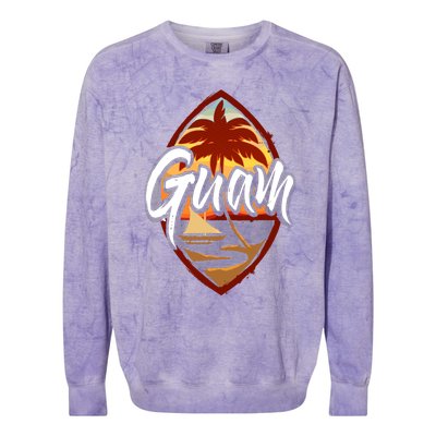 Guam Seal Sunset 671 Guaian Chamorro Gift Colorblast Crewneck Sweatshirt