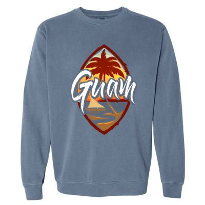 Guam Seal Sunset 671 Guaian Chamorro Gift Garment-Dyed Sweatshirt