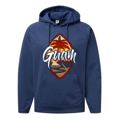 Guam Seal Sunset 671 Guaian Chamorro Gift Performance Fleece Hoodie