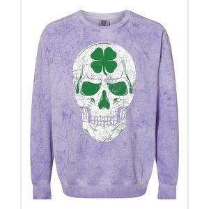 Green Shamrock Skull Irish Ireland ST PATRICKS DAY Gift Colorblast Crewneck Sweatshirt