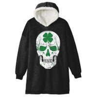 Green Shamrock Skull Irish Ireland ST PATRICKS DAY Gift Hooded Wearable Blanket