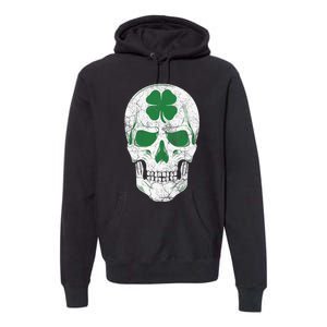 Green Shamrock Skull Irish Ireland ST PATRICKS DAY Gift Premium Hoodie